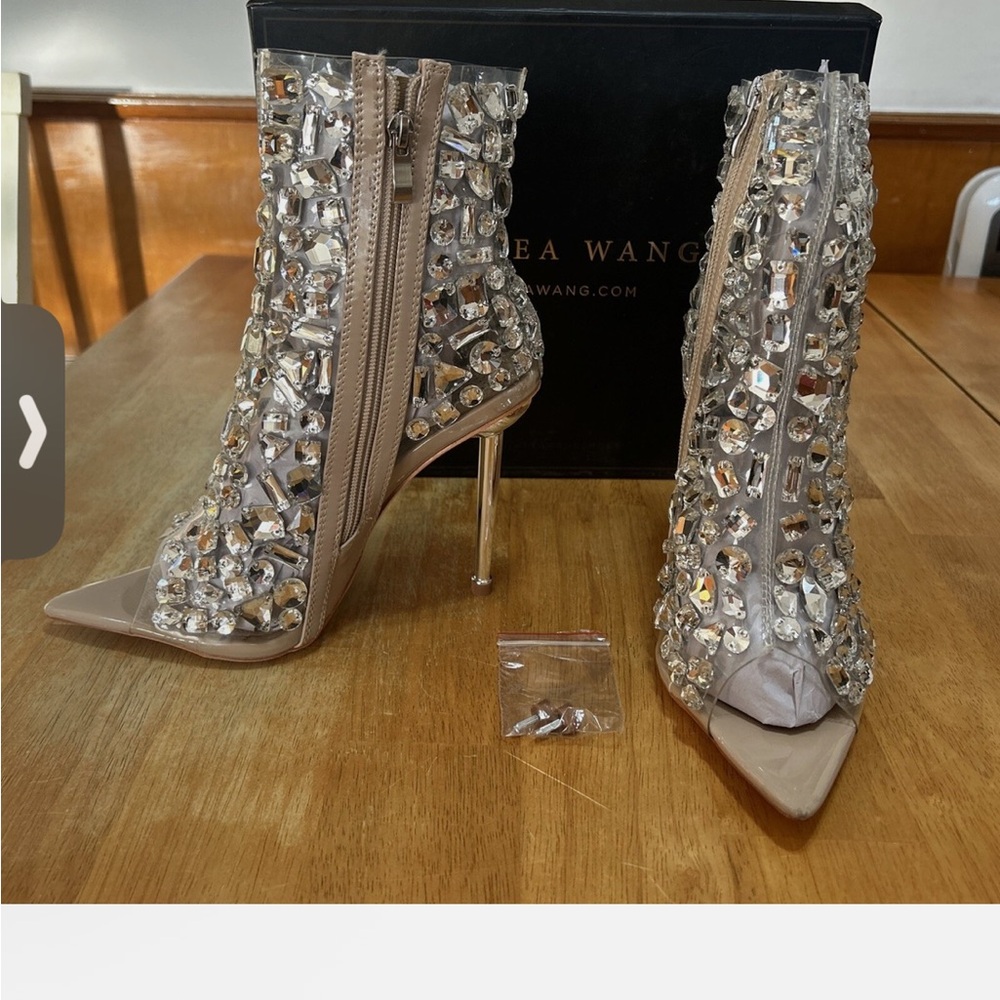 NWT Azalea Wang Tan Embellished Women's Heels